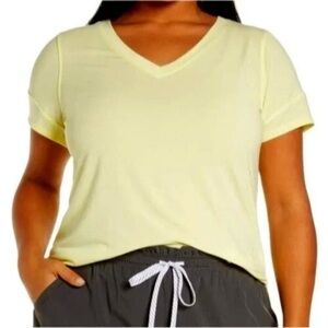 Zella Women’s Yellow V-Neck Active Top